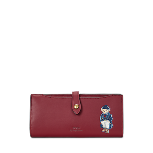 Polo Ralph Lauren Polo Bear Leather Snap Wallet