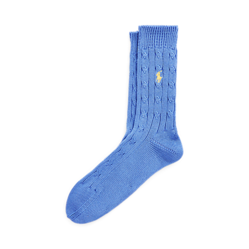 Polo Ralph Lauren Cable-Knit Cotton-Blend Crew Socks