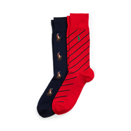 Polo Ralph Lauren Allover Pony & Striped Sock 2-Pack