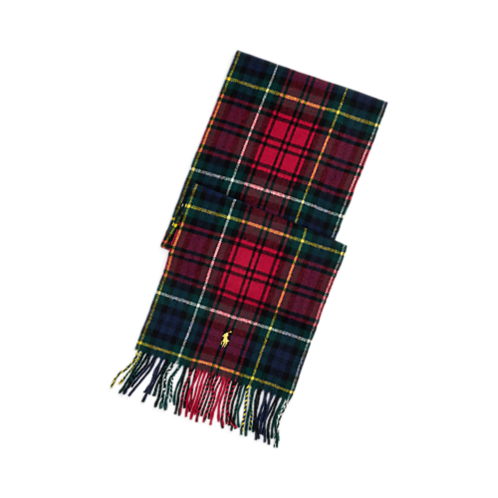 Polo Ralph Lauren Plaid Fringe Wool Scarf