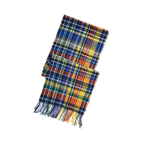 Polo Ralph Lauren Plaid Fringe Wool Scarf