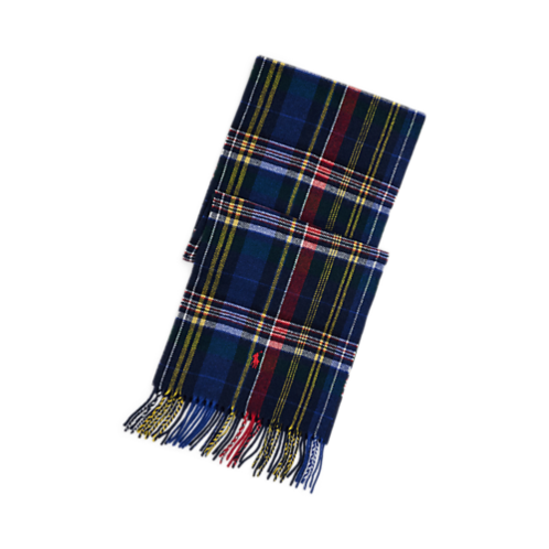 Polo Ralph Lauren Plaid Fringe Wool Scarf