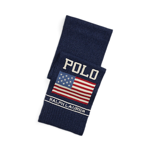 Polo Ralph Lauren Intarsia-Knit Flag Scarf