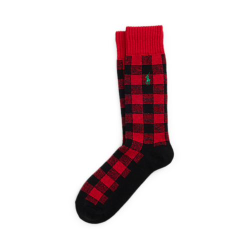 Polo Ralph Lauren Buffalo Check Wool-Blend Boot Socks