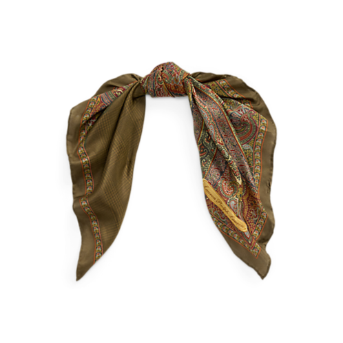 Polo Ralph Lauren Mixed-Motif Silk Habotai Square Scarf