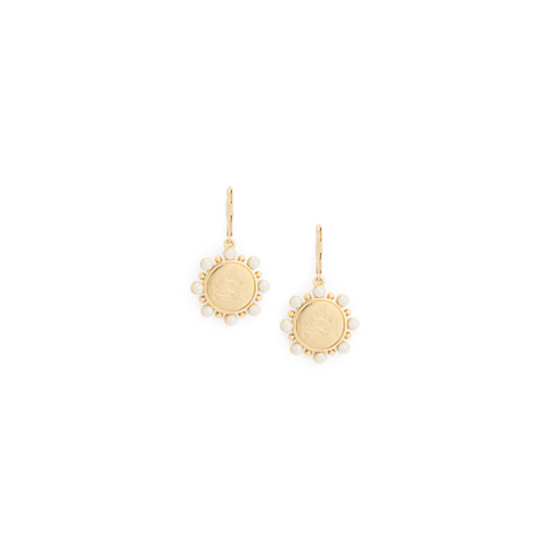 Polo Ralph Lauren Gold-Plated Crest Charm Drop Earrings