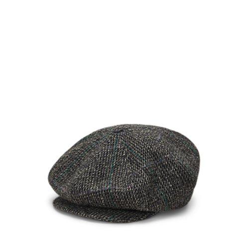 Polo Ralph Lauren Overcheck Tick-Weave Wool Newsboy Cap