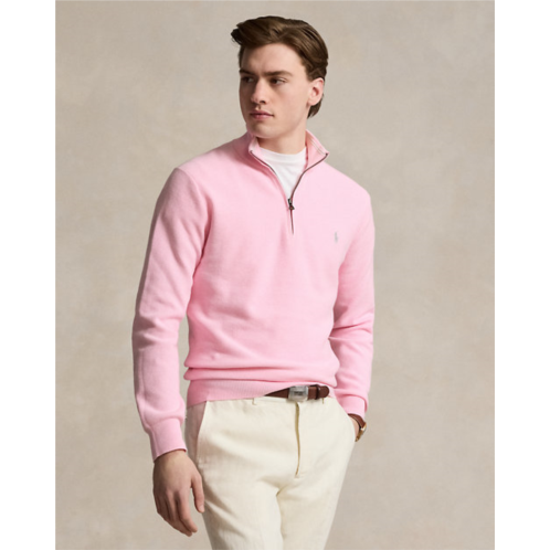 Polo Ralph Lauren Mesh-Knit Cotton Quarter-Zip Sweater