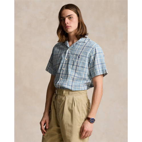 Polo Ralph Lauren Classic Fit Plaid Linen-Blend Camp Shirt