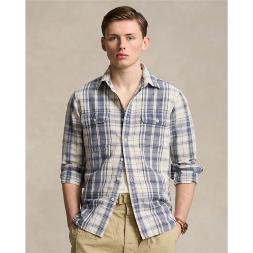 Polo Ralph Lauren Classic Fit Plaid Linen-Cotton Workshirt