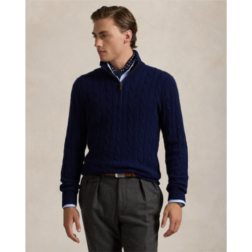 Polo Ralph Lauren Cable-Knit Cashmere Quarter-Zip Sweater