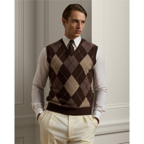 Purple Label Argyle Cashmere Sweater Vest