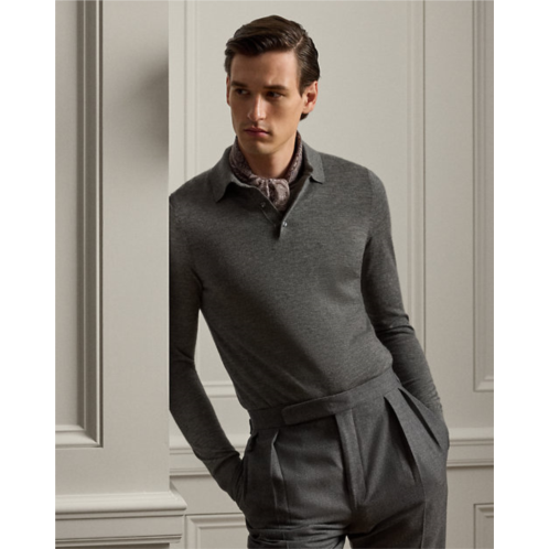 Purple Label Cashmere Polo-Collar Sweater