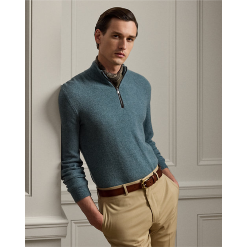 Purple Label Birdseye Cashmere Quarter-Zip Sweater