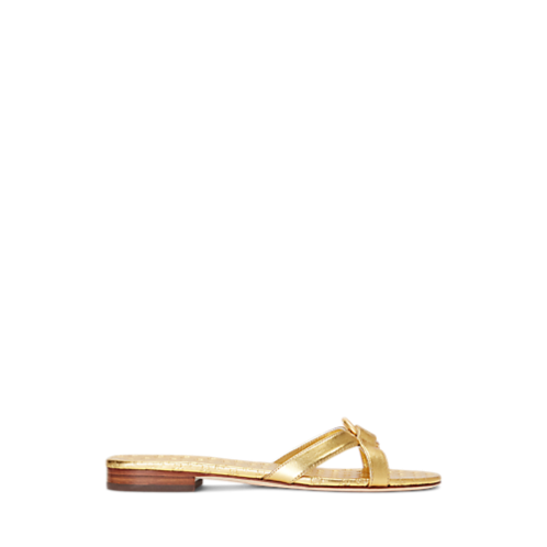 Polo Ralph Lauren Emmy Metallic Nappa Leather Slide Sandal