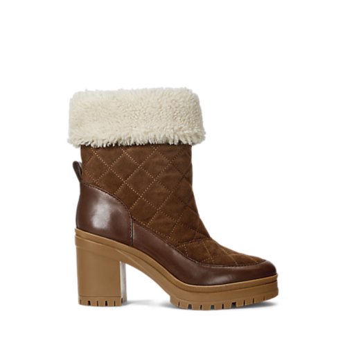 Polo Ralph Lauren Coraline Shearling-Trim Suede Bootie