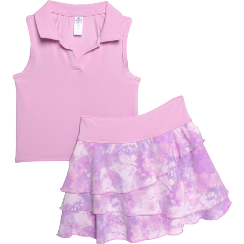 90 Degree by Reflex Big Girls Charmed Collar Tank Top and Ruffled Level Up Tiered Skort
