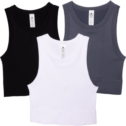 90 Degree by Reflex Seamless Ribbed Crop Tank Tops - 3-Pack