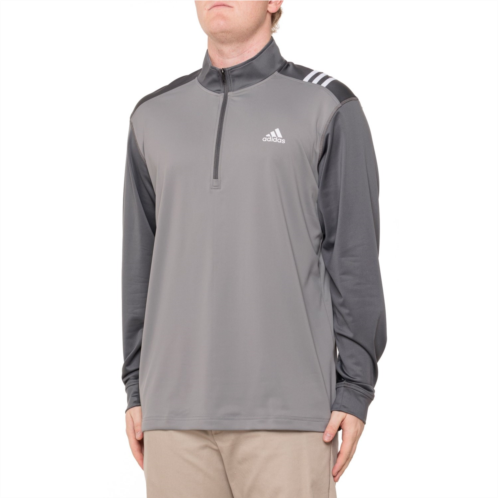 Adidas 3-Stripe Zip Neck Golf Shirt - Long Sleeve