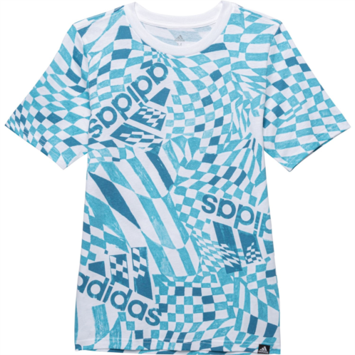 Adidas Big Boys AOP Checker Brand Love T-Shirt - Short Sleeve