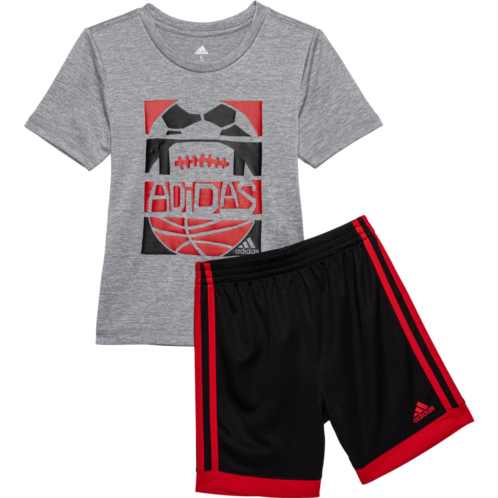 Adidas Little Boys Polyester Melange T-Shirt and Shorts Set - Short Sleeve