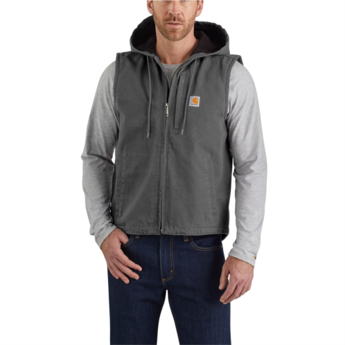 Carhartt 103837 Relaxed Fit Washed Duck Hooded Vest - Fleece Lined