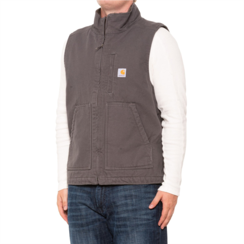Carhartt 104277 Big and Tall Loose Fit Washed Duck Sherpa-Lined Mock Neck Vest - Factory Seconds
