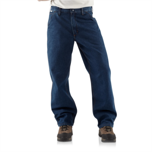 Carhartt FRB13 Big and Tall Flame-Resistant Signature Denim Dungaree Jeans - Factory Seconds