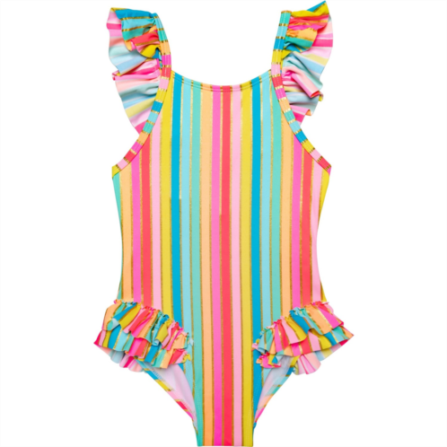 Flapdoodles Little Girls Stripe One-Piece Swimsuit - UPF 50+