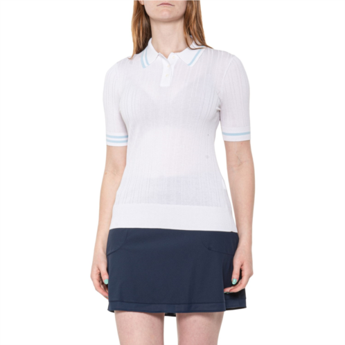 G/FORE Contrast Collar Ribbed Knit Polo Shirt - Short Sleeve