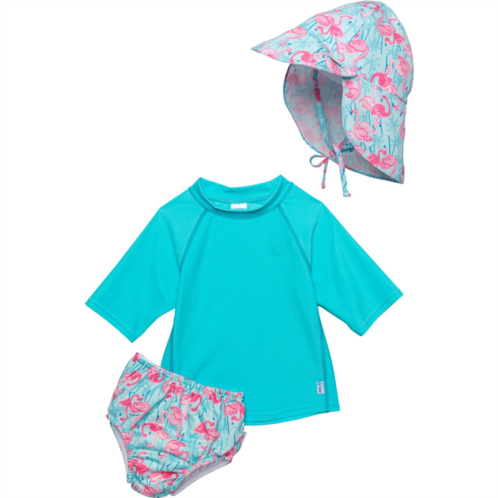 Green Sprouts Toddler Girls Rash Guard and Reusable Swim Diaper Set - UPF 50+, Long Sleeve