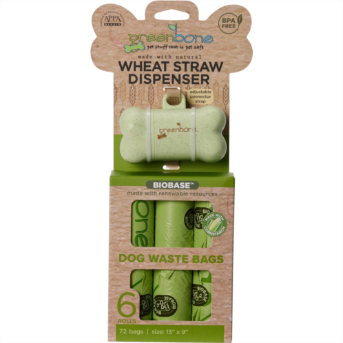 GREENBONE Wheat Straw Dispenser with Dog Waste Bags - 72-Count