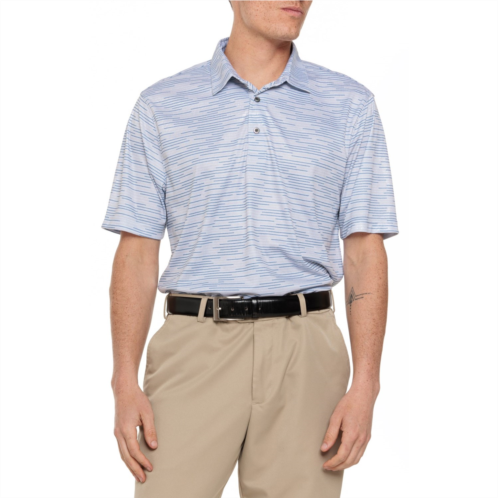 Greg Norman Broken Stripe Print Polo Shirt - Short Sleeve