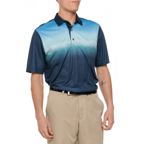 Greg Norman Ombre Shark Chest Graphic Polo Shirt - Short Sleeve