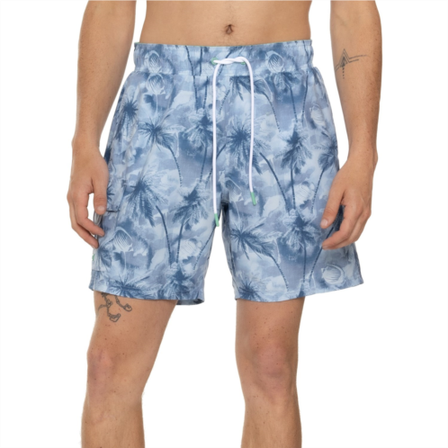 HAVANA JIM Palm Print Cargo Pocket Swim Shorts