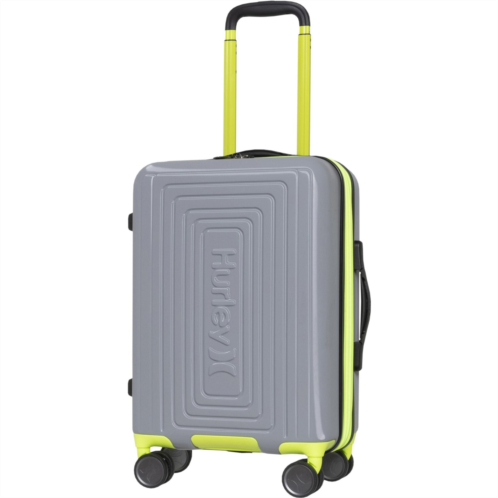 Hurley 21” Suki Spinner Carry-On Suitcase - Hardside, Expandable, Light Grey-Neon