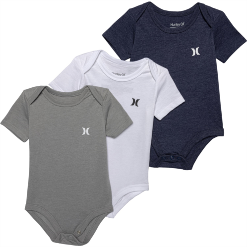 Hurley Infant Boys Baby Bodysuits - 3-Pack, Short Sleeve