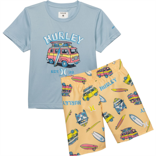 Hurley Little Boys Sun Shirt and Swim Trunks Set - UPF 50+, Short Sleeve