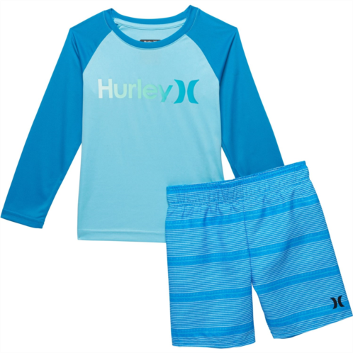 Hurley Little Boys Swim Shirt and Shorts Set - UPF 50+, Long Sleeve