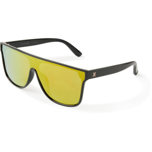 Hurley Oversized Flat-Top Shield Sunglasses - Polarized Mirror Lens (For Women)