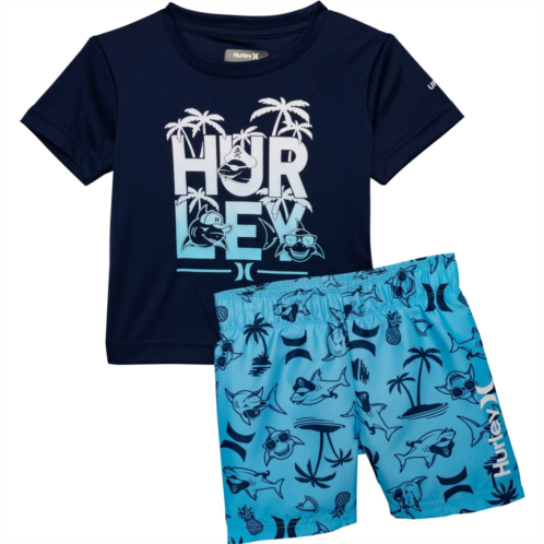 Hurley Toddler Boys Shirt and Swim Shorts Set - UPF 50+, Short Sleeve