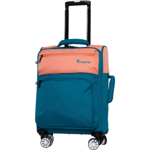 IT Luggage 22” Duo-Tone Carry-On Spinner Suitcase - Softside, Peach-Teal