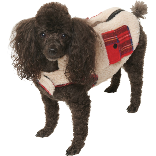 JLA Friends Forever Sherpa and Plaid Dog Coat