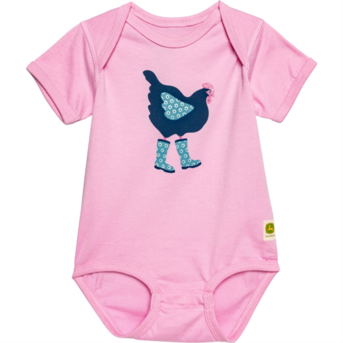 John Deere Infant Girls Chicken Boots Baby Bodysuit - Short Sleeve