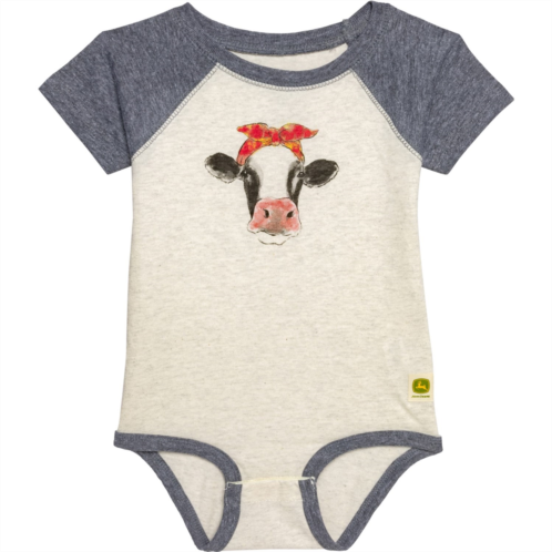 John Deere Infant Girls Cow Baby Bodysuit - Short Sleeve