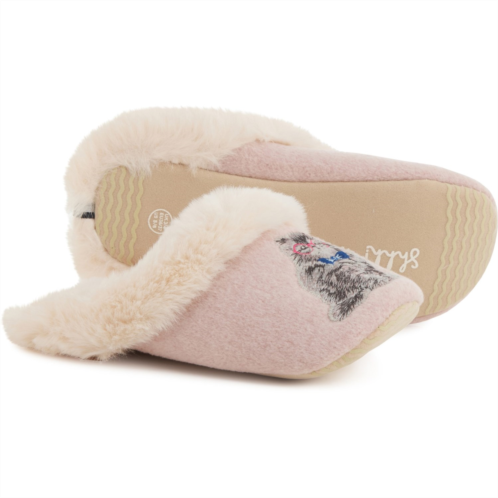 Joules Cat in Glasses Luxe Scuff Slippers (For Women)
