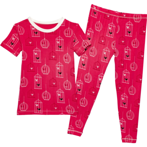 KICKEE PANTS Little Girls Printed Pajama Set - Short Sleeve