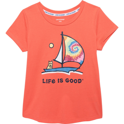 LIFE IS GOOD Big Girls Sailboat T-Shirt - Short Sleeve