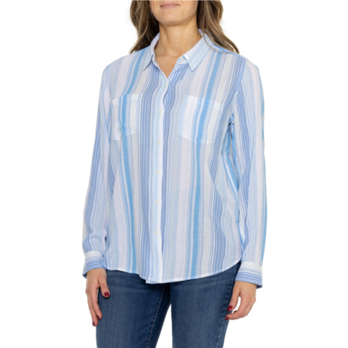 Lucky Brand Stripe Gauze Pocket Shirt - Long Sleeve