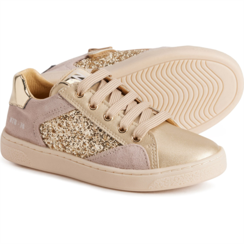 Naturino Girls Gold Glitter Quarter Zip Sneakers